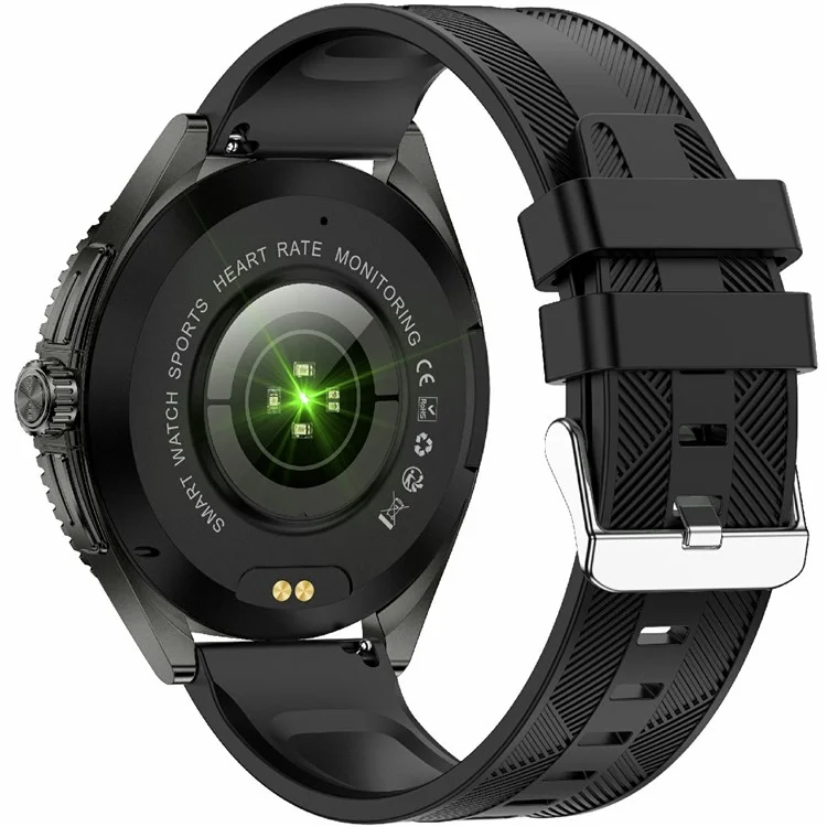 Orologio intelligente CF52 con chiamata Bluetooth, tracker di fitness, monitor di salute, cinturino in silicone - Nero