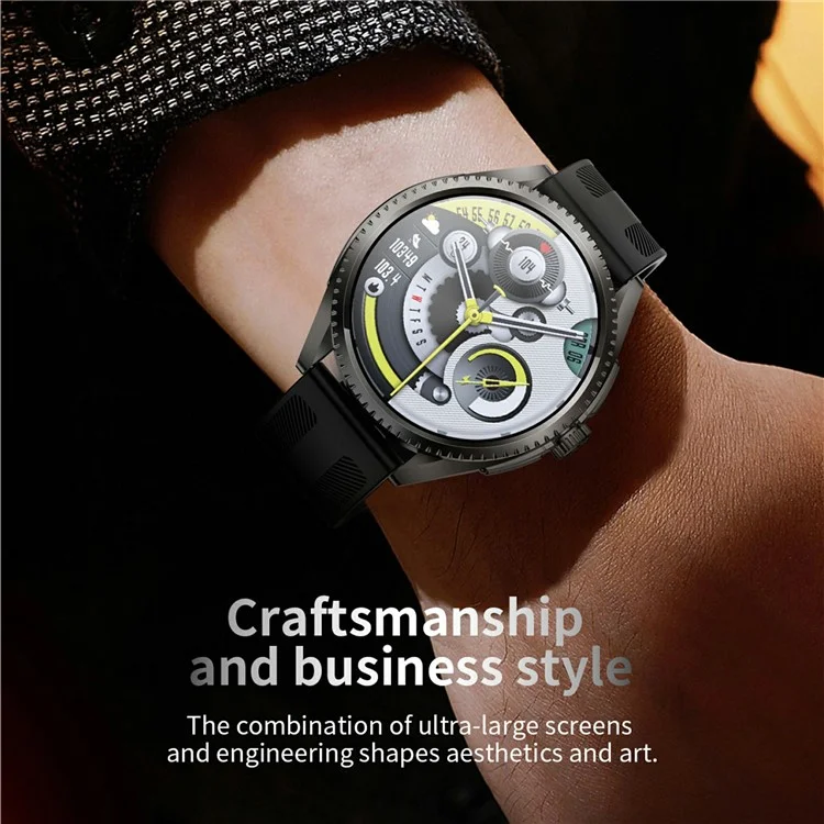 Orologio intelligente CF52 con chiamata Bluetooth, tracker di fitness, monitor di salute, cinturino in silicone - Nero