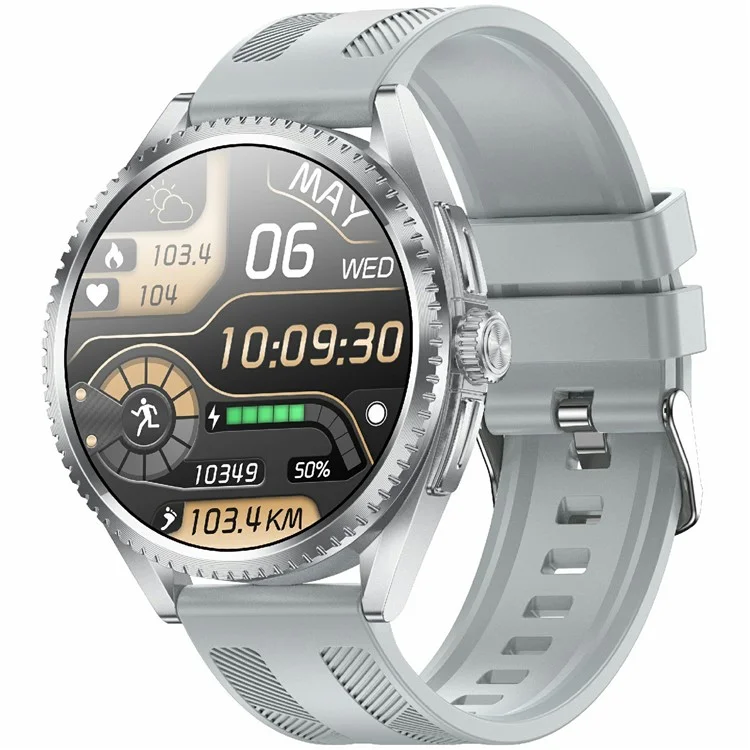 CF52 Smart Watch Bluetooth-compatible Call Fitness Tracker Health Monitor Smartwatch, Silicone Strap - Grey