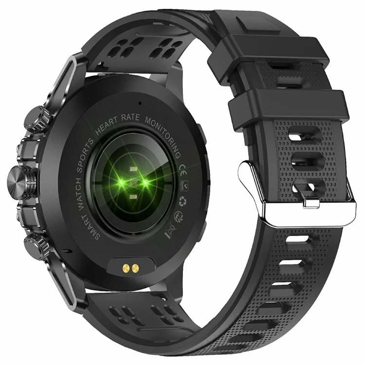 Orologio intelligente CF53 con chiamata Bluetooth, smartwatch, tracker fitness con luce LED, cinturino in silicone - Nero