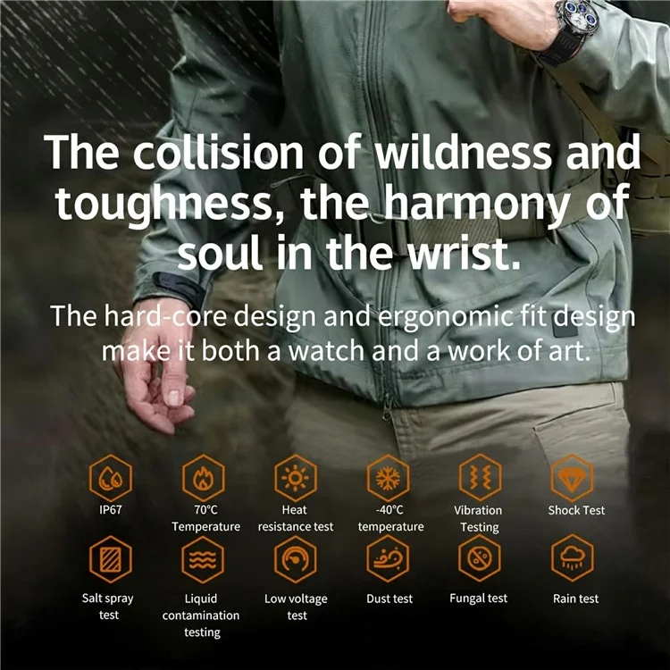 Orologio intelligente CF53 con chiamata Bluetooth, smartwatch, tracker fitness con luce LED, cinturino in silicone - Nero