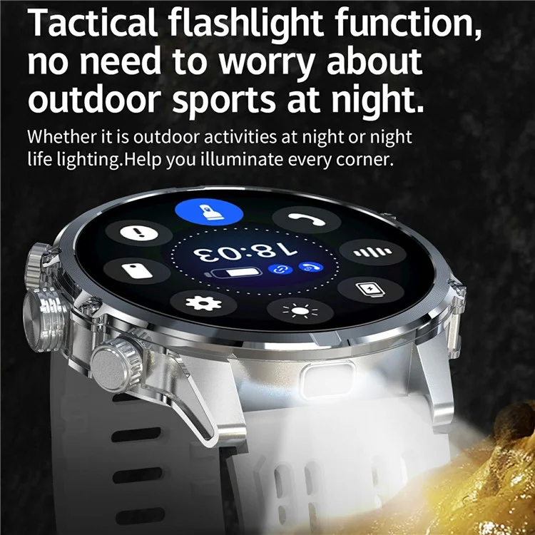 Orologio intelligente CF53 con chiamata Bluetooth, smartwatch, tracker fitness con luce LED, cinturino in silicone - Nero