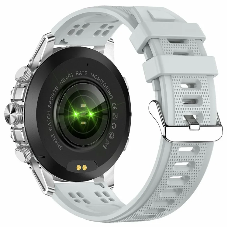 CF53 Smart Watch Bluetooth-compatible Call Smartwatch Fitness Tracker with LED Flashlight, Silicone Strap - Grey