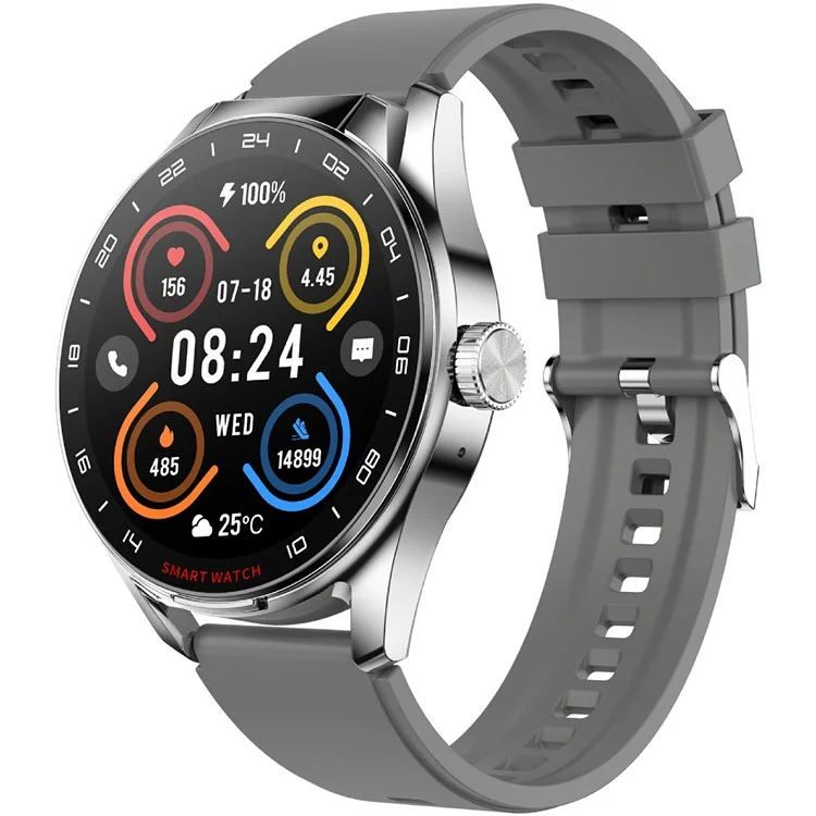 D9 Silicone Strap Smart Watch with Earbuds Bluetooth-compatible 5.3 Heart Rate Monitor NFC Touch Screen Fitness Tracker - Silver