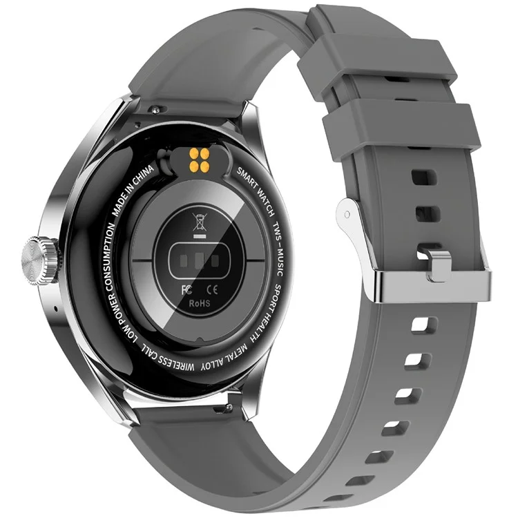 D9 Silicone Strap Smart Watch with Earbuds Bluetooth-compatible 5.3 Heart Rate Monitor NFC Touch Screen Fitness Tracker - Silver