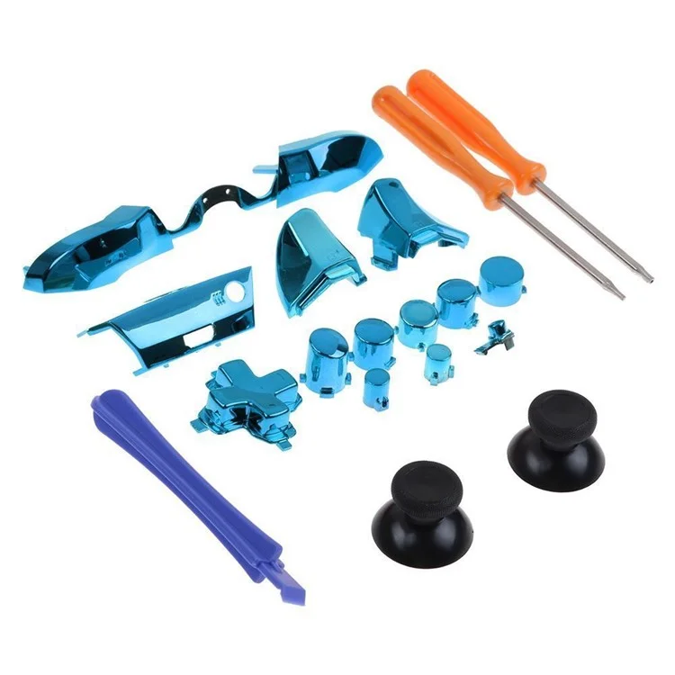 For Xbox One Elite Controller Replacement Parts Kit Electroplating Accessories Set - Blue