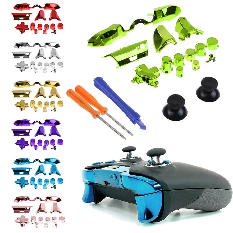 For Xbox One Elite Controller Replacement Parts Kit Electroplating Accessories Set - Blue