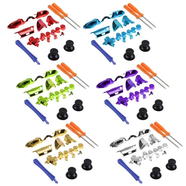 For Xbox One Elite Controller Replacement Parts Kit Electroplating Accessories Set - Blue