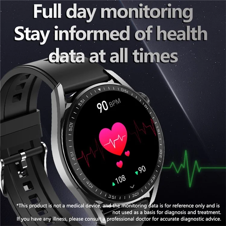 HX04Pro 1.43 Inch Smart Watch Bluetooth-compatible Call Health Monitoring Waterproof Wrist Watch - Black