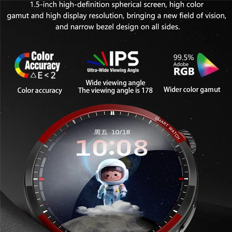 Orologio da polso intelligente Bluetooth da 1,5 pollici HX16 per il monitoraggio della salute e il fitness