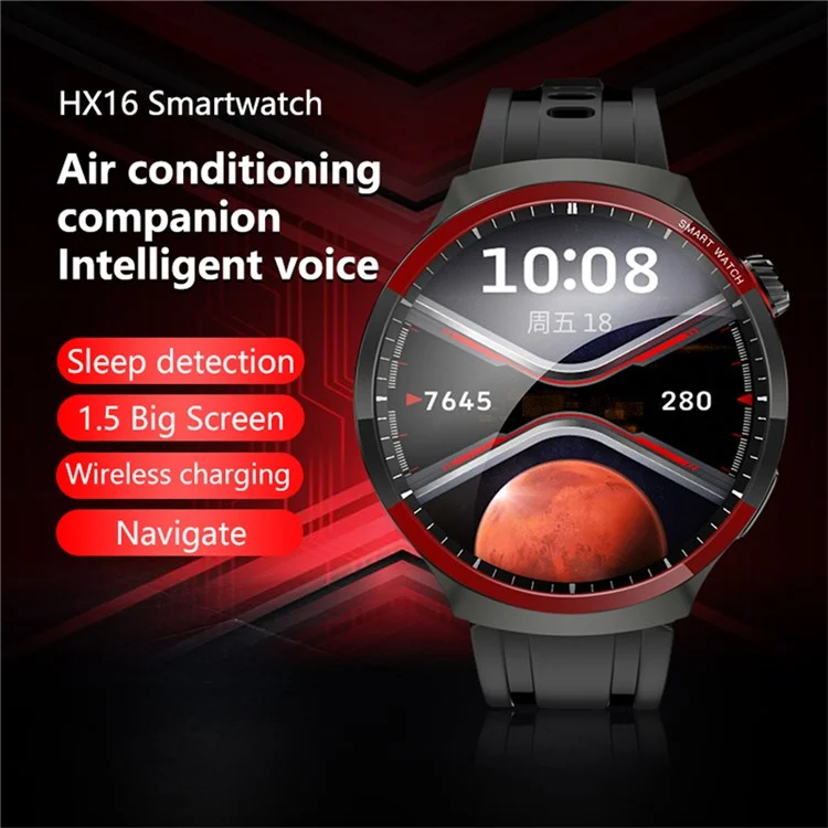 Orologio da polso intelligente Bluetooth da 1,5 pollici HX16 per il monitoraggio della salute e il fitness