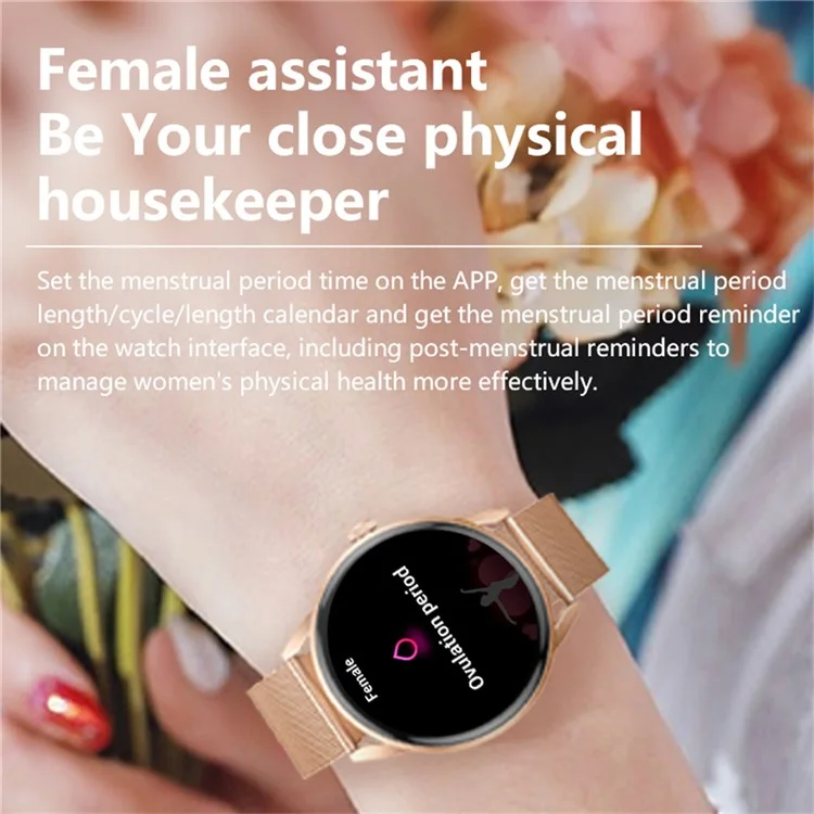 Orologio intelligente GF03Pro+ da donna da 1,32 pollici con chiamate Bluetooth, monitor della salute, cinturino in silicone e funzioni sportive - Nero