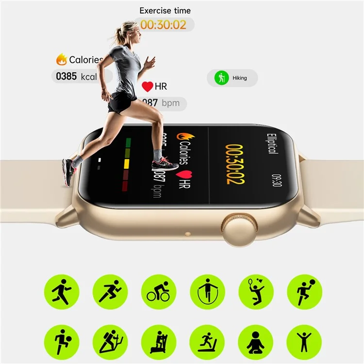 ZW64 1.85 Inch AMOLED Screen Smart Watch Health Monitor Bluetooth-compatible Calling Fitness Tracker - Rose Pink