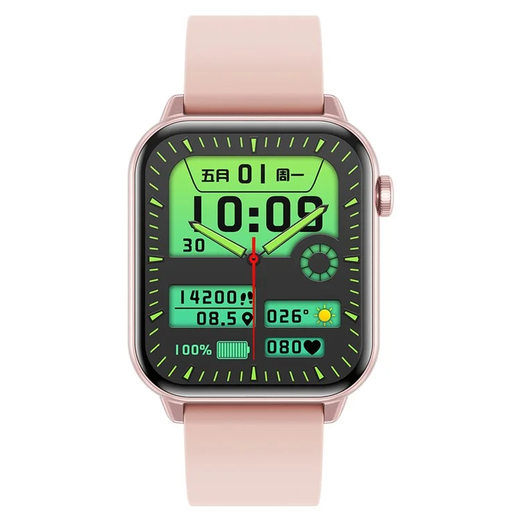 ZW64 1.85 Inch AMOLED Screen Smart Watch Health Monitor Bluetooth-compatible Calling Fitness Tracker - Rose Pink