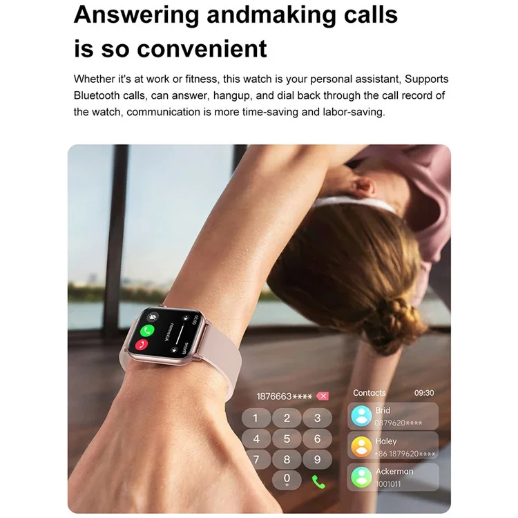ZW64 1.85 Inch AMOLED Screen Smart Watch Health Monitor Bluetooth-compatible Calling Fitness Tracker - Rose Pink