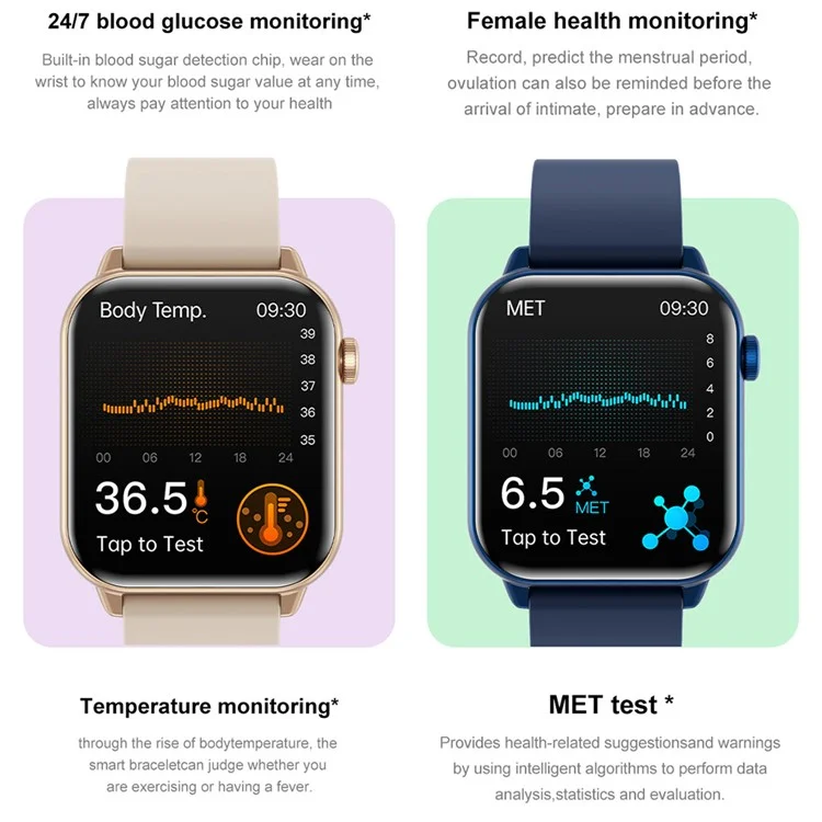 ZW64 1.85 Inch AMOLED Screen Smart Watch Health Monitor Bluetooth-compatible Calling Fitness Tracker - Rose Pink