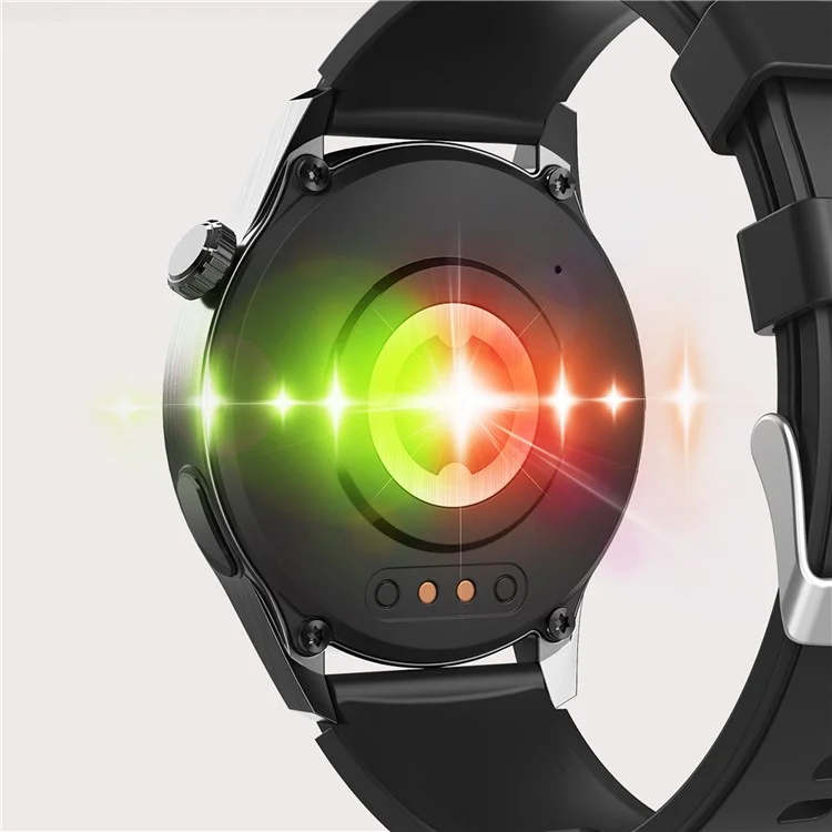 F60 1.55 Inch Round Screen Heart Rate Blood Oxygen Monitor SOS Alarm Sports Smart Watch with Silicone Strap - Grey