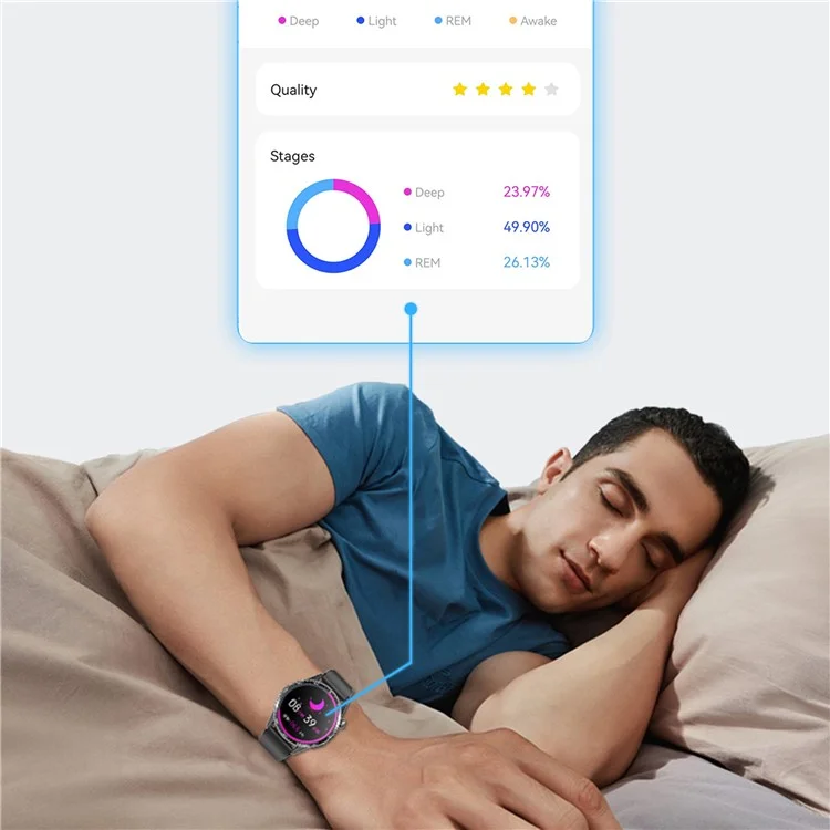 F60 1.55 Inch Round Screen Heart Rate Blood Oxygen Monitor SOS Alarm Sports Smart Watch with Silicone Strap - Grey