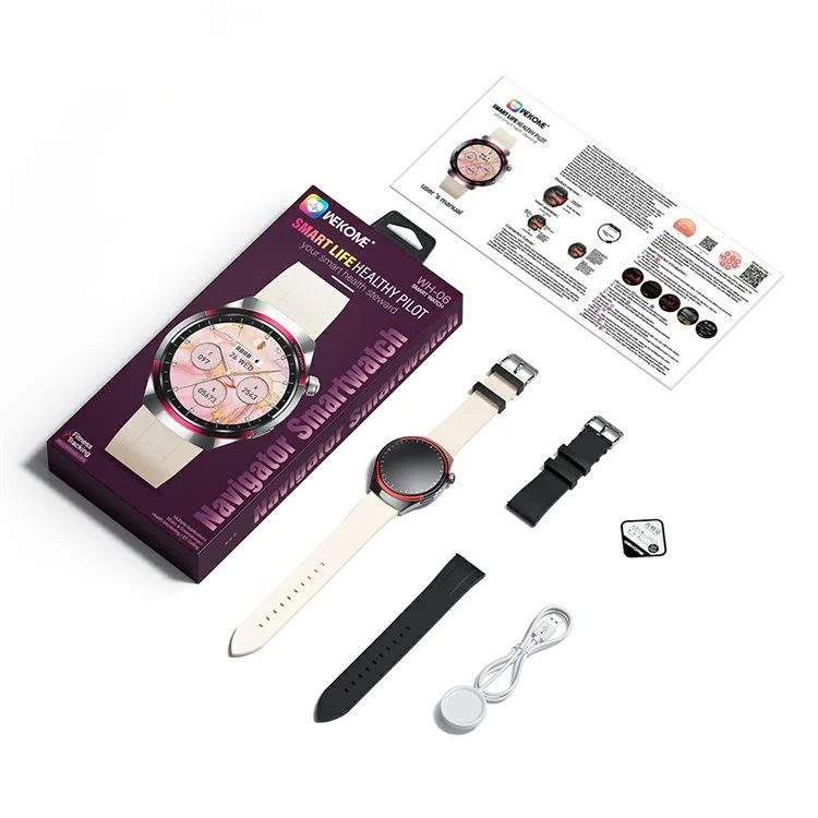 WEKOME WH-06 Smartwatch, Zinklegierung, IP67 wasserdicht, Bluetooth, HD-Display, Gesundheitsüberwachung, Fitness-Tracker - Silber