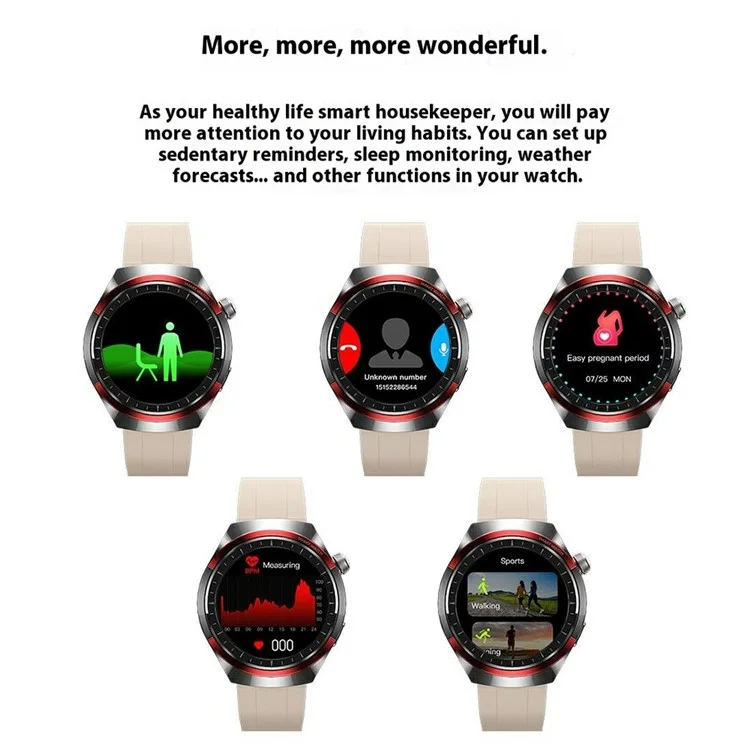 WEKOME WH-06 Smartwatch, Zinklegierung, IP67 wasserdicht, Bluetooth, HD-Display, Gesundheitsüberwachung, Fitness-Tracker - Silber