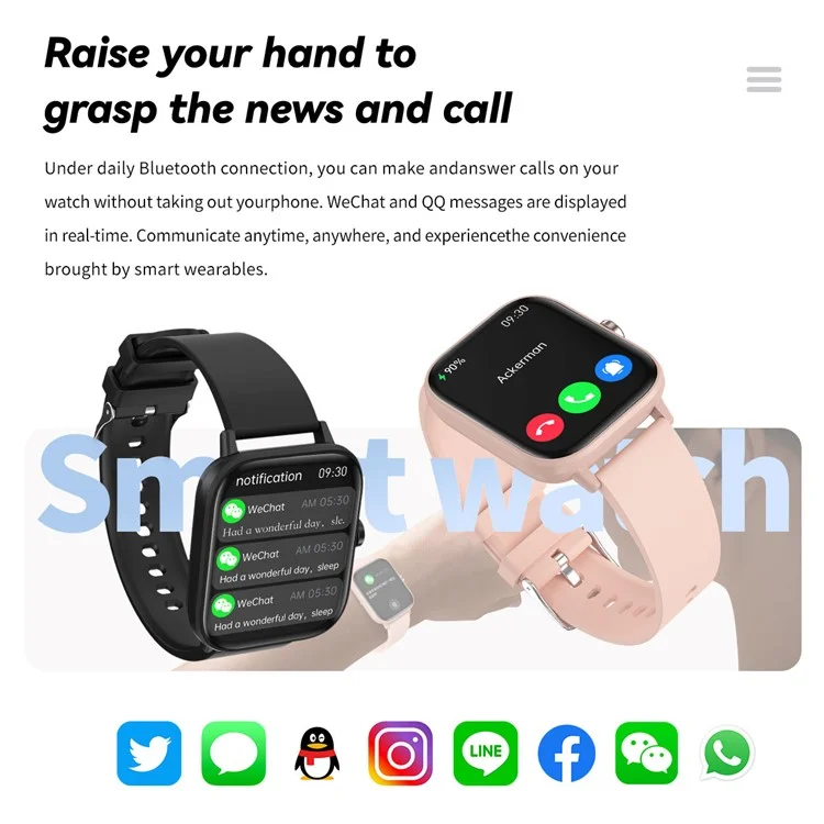 G42 1,83 Zoll Gesundheitsüberwachungs-Smartwatch für Frauen IP67 wasserdicht Bluetooth-Anrufe Sportuhr - Schwarz