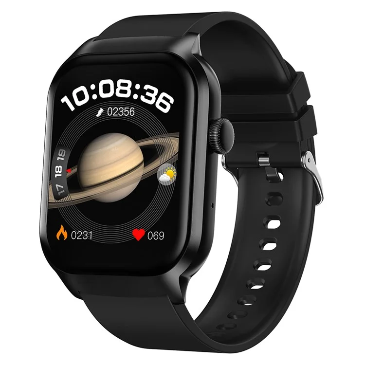 G43 2.01 Inch Smart Watch Bluetooth-compatible Call Health Monitoring Fitness Tracker Wristwatch , Silicone Strap - Black