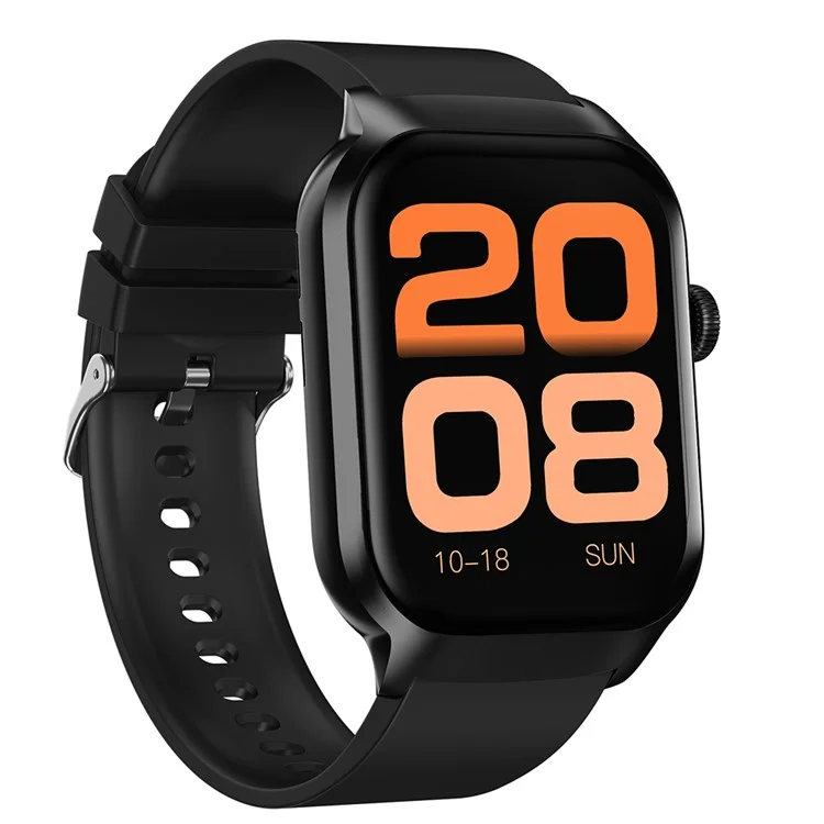 G43 2.01 Inch Smart Watch Bluetooth-compatible Call Health Monitoring Fitness Tracker Wristwatch , Silicone Strap - Black