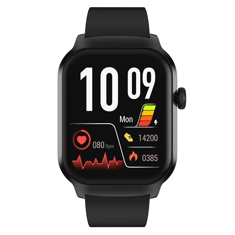 G43 2.01 Inch Smart Watch Bluetooth-compatible Call Health Monitoring Fitness Tracker Wristwatch , Silicone Strap - Black