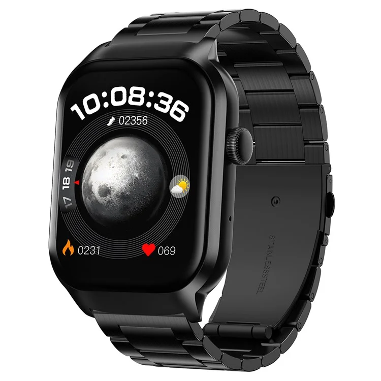 G43 2.01 Inch Smart Watch Bluetooth-compatible Call Health Monitoring Fitness Tracker Wristwatch , Steel Strap