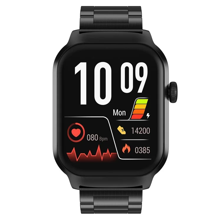 G43 2.01 Inch Smart Watch Bluetooth-compatible Call Health Monitoring Fitness Tracker Wristwatch , Steel Strap