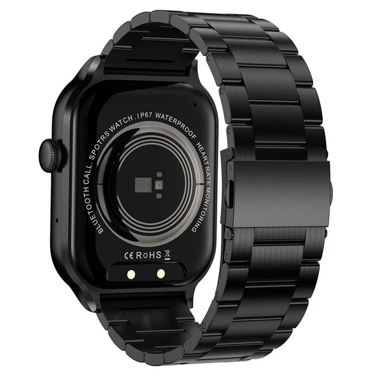 G43 2.01 Inch Smart Watch Bluetooth-compatible Call Health Monitoring Fitness Tracker Wristwatch , Steel Strap
