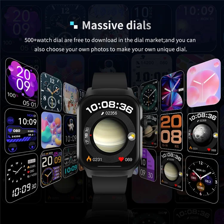 G43 2.01 Inch Smart Watch Bluetooth-compatible Call Health Monitoring Fitness Tracker Wristwatch , Steel Strap