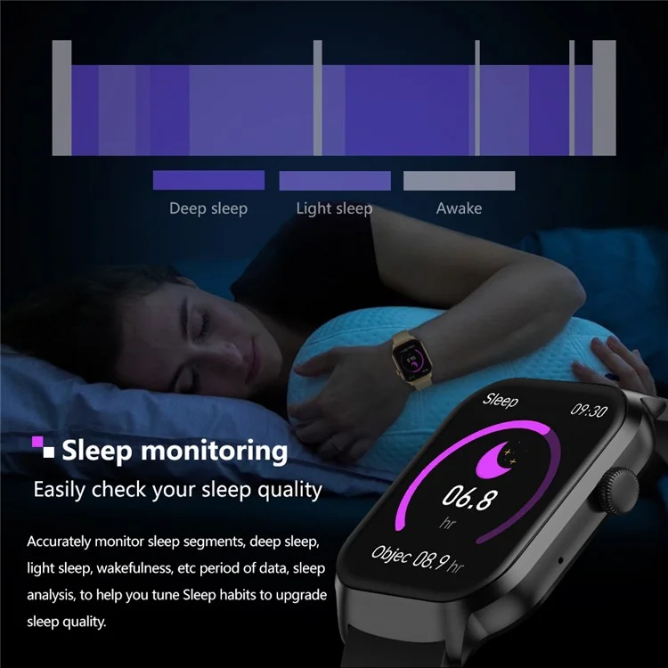 G43 2.01 Inch Smart Watch Bluetooth-compatible Call Health Monitoring Fitness Tracker Wristwatch , Steel Strap
