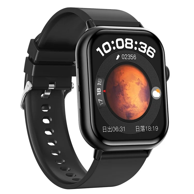G44 2.01 Inch Smart Watch 24 Hours Heart Rate Monitor Fitness Tracker Wristwatch , Silicone Strap - Black