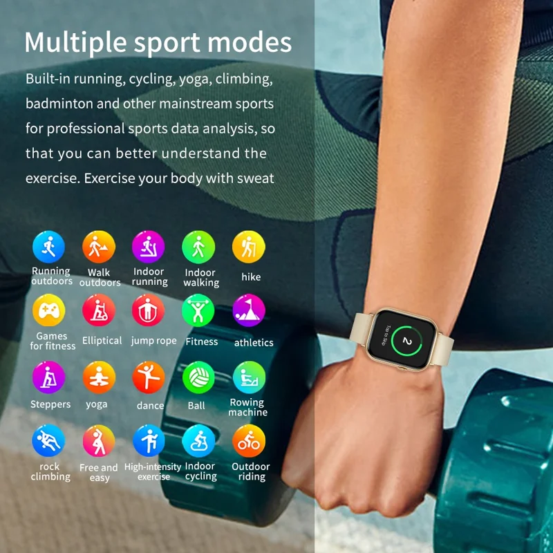 G44 2.01 Inch Smart Watch 24 Hours Heart Rate Monitor Fitness Tracker Wristwatch , Steel Strap