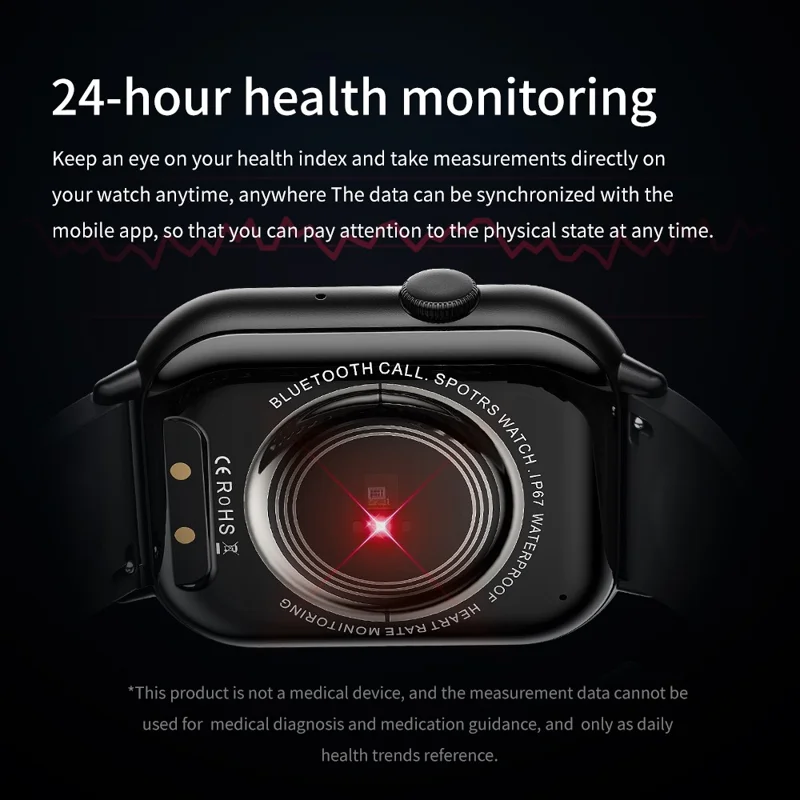 G44 2.01 Inch Smart Watch 24 Hours Heart Rate Monitor Fitness Tracker Wristwatch , Steel Strap