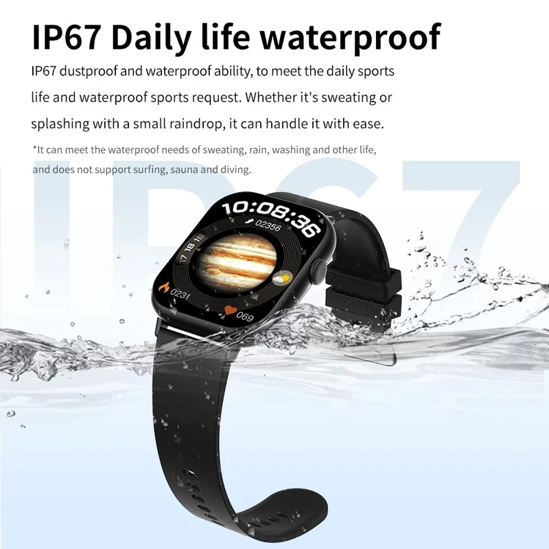 G44 2.01 Inch Smart Watch 24 Hours Heart Rate Monitor Fitness Tracker Wristwatch , Steel Strap
