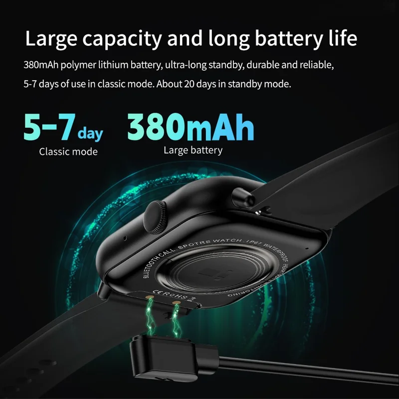G44 2.01 Inch Smart Watch 24 Hours Heart Rate Monitor Fitness Tracker Wristwatch , Steel Strap