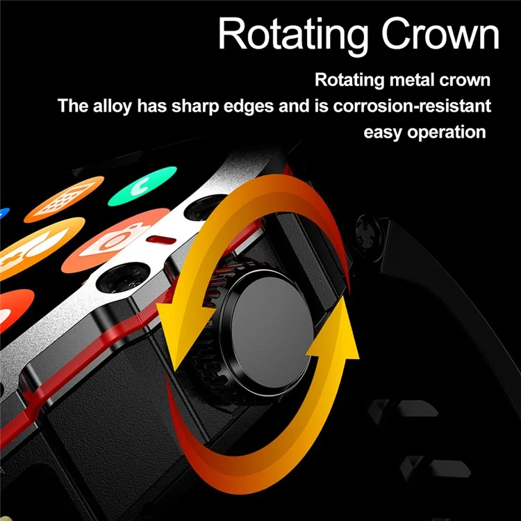 G45 1ATM Waterproof 2.01 Inch Outdoor Sports Bluetooth-compatible Call Smart Watch with Compass and Flashlight