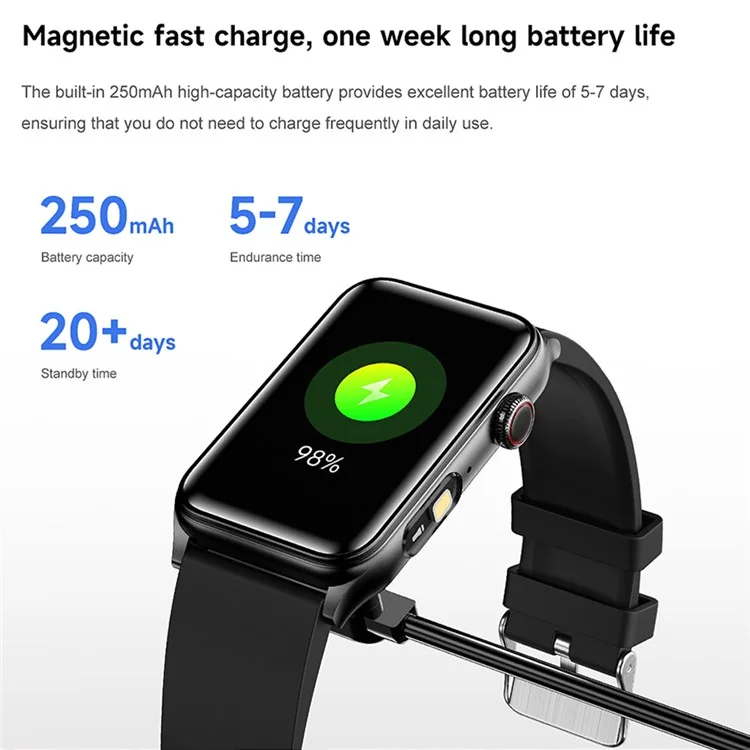 G50 1.57 Inch Smart Bracelet Fitness Tracker Bluetooth-compatible Calling Heart Rate Monitor Wristband - Black