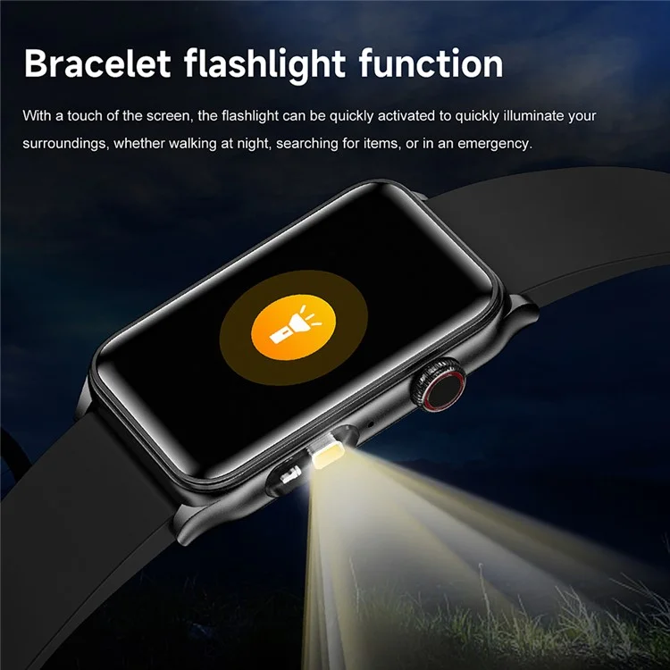G50 1.57 Inch Smart Bracelet Fitness Tracker Bluetooth-compatible Calling Heart Rate Monitor Wristband - Black