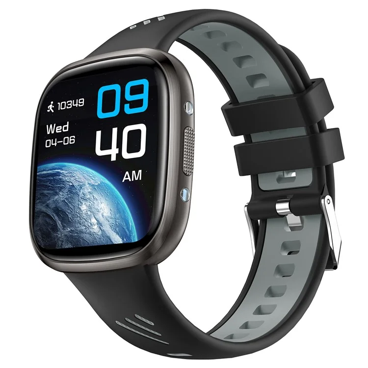 HT31 1,72 Zoll IPS-Bildschirm Bluetooth-Anruf Smartwatch Gesundheitsmonitor mit UV-Taschenlampe - Schwarz