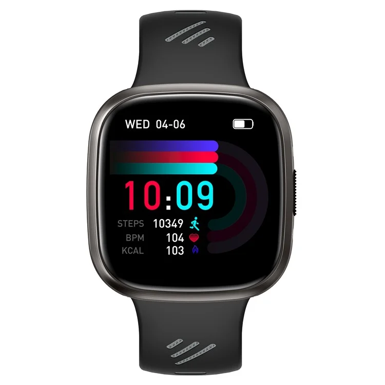 HT31 1,72 Zoll IPS-Bildschirm Bluetooth-Anruf Smartwatch Gesundheitsmonitor mit UV-Taschenlampe - Schwarz