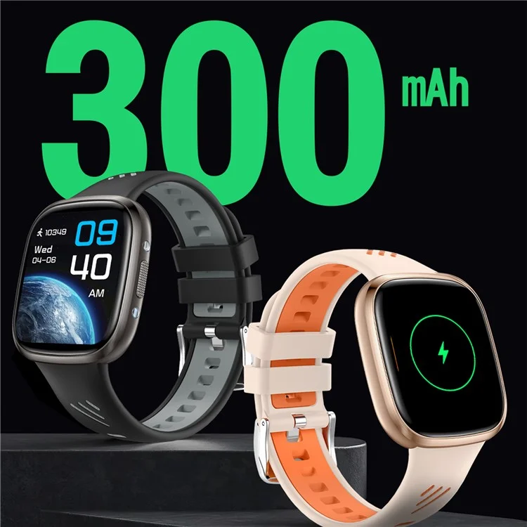 HT31 1,72 Zoll IPS-Bildschirm Bluetooth-Anruf Smartwatch Gesundheitsmonitor mit UV-Taschenlampe - Schwarz