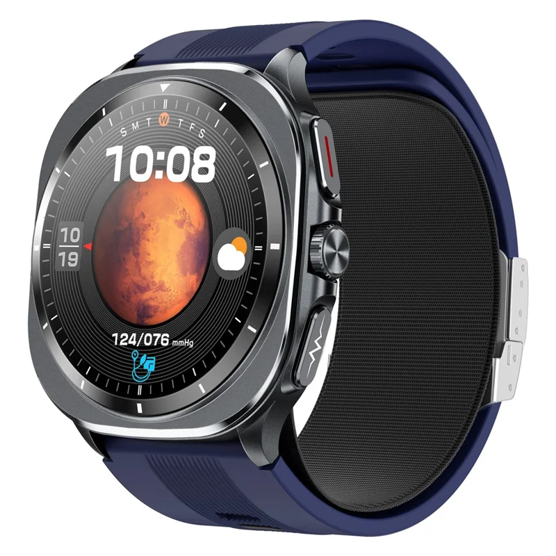 TK65 1.43 Inch ECG Blood Pressure Monitor Bluetooth-compatible Call Smart Watch Support NFC Access Control - Blue