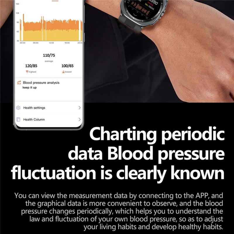 TK65 1.43 Inch ECG Blood Pressure Monitor Bluetooth-compatible Call Smart Watch Support NFC Access Control - Blue