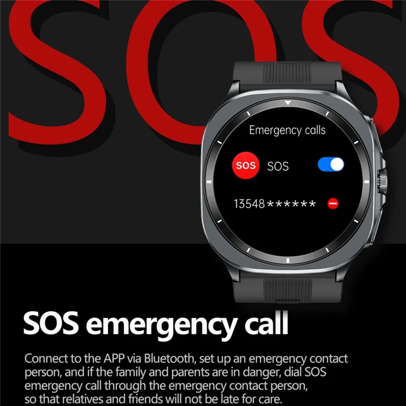 TK65 1.43 Inch ECG Blood Pressure Monitor Bluetooth-compatible Call Smart Watch Support NFC Access Control - Blue