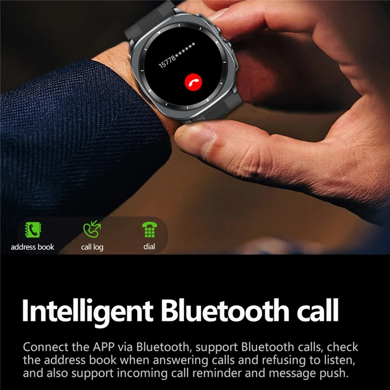 TK65 1.43 Inch ECG Blood Pressure Monitor Bluetooth-compatible Call Smart Watch Support NFC Access Control - Blue