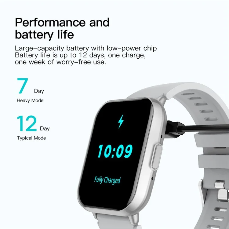 Z169 1.83 Inch Smart Watch Bluetooth-compatible Calling Heart Rate Sleep Monitor Multi Sports Tracker - Black