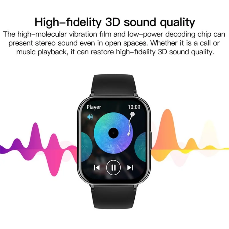 Z169 1.83 Inch Smart Watch Bluetooth-compatible Calling Heart Rate Sleep Monitor Multi Sports Tracker - Black